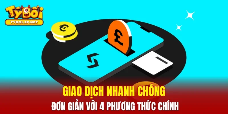 Giao dịch nhanh chóng, đơn giản với 4 phương thức chính